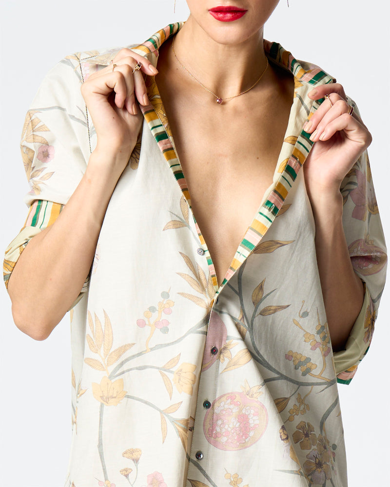 Summer-Shirt Oversized Mint Cotton Silk-Fashion Edit Orchard-WS470CSC535-SUKETDHIR - Shop Cult Modern