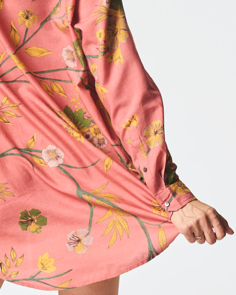 Summer-Shirt Oversized Rose Cotton Silk-Fashion Edit Orchard-WS470CSC537-SUKETDHIR - Shop Cult Modern