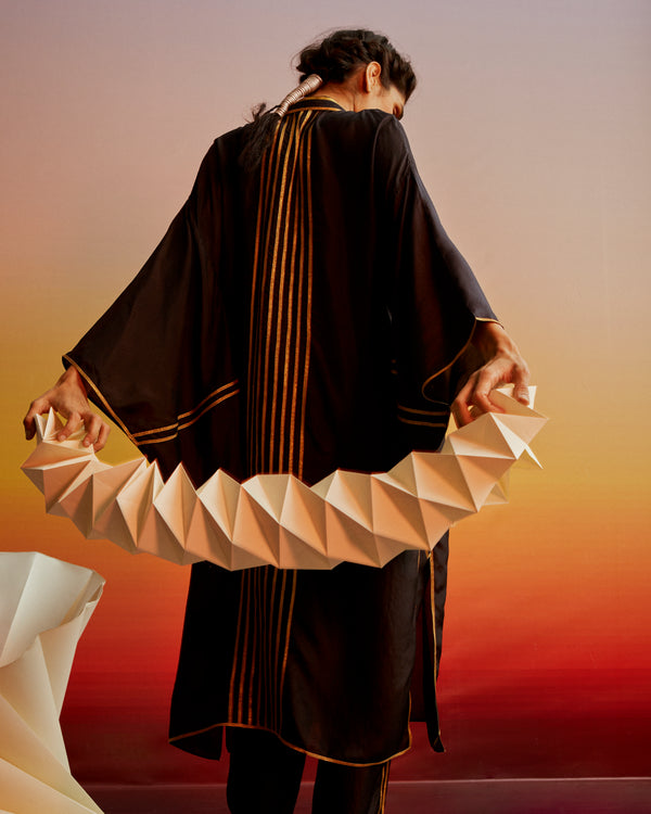 Summer Co-Ord Kimono Set-Silk-Kimi-43-Yellow-Black-lime-Red-Fashion Edit Ajna Vana-Ituvana - Shop Cult Modern