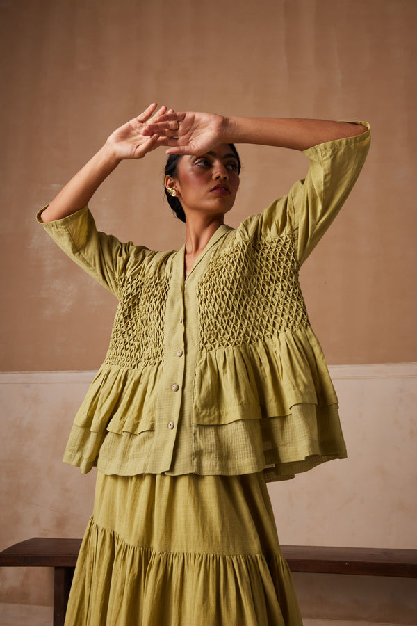 New Season Summer Fall 23-Top Jade Cotton Lime green-SS24-JADT-LG-Fashion Edit Cord Studio - Shop Cult Modern