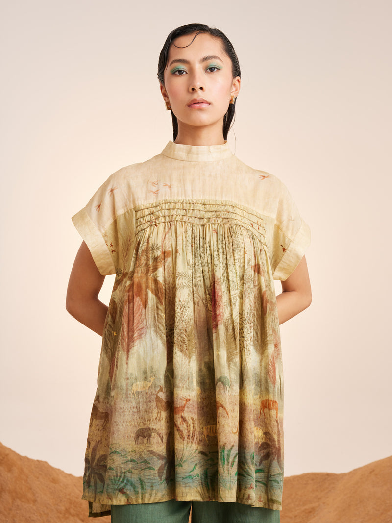 Summer Top Smocked-Woods-Cotton Voile-Ss23-St-Wod-Cord - Shop Cult Modern