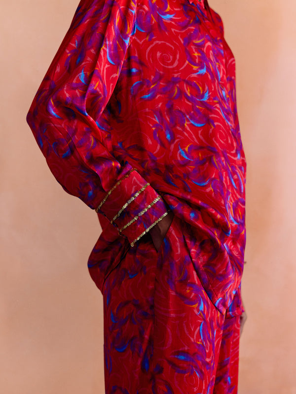 Studio Rigu   I   Womenswear, Western Parker Straight Shirt Red/Yellow/Pink/Blue Srdd037 - Shop Cult Modern