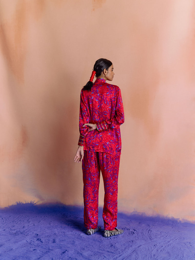 Studio Rigu   I   Womenswear, Western Parker Straight Trousers Red/Yellow/Pink/Blue Srdd038 - Shop Cult Modern