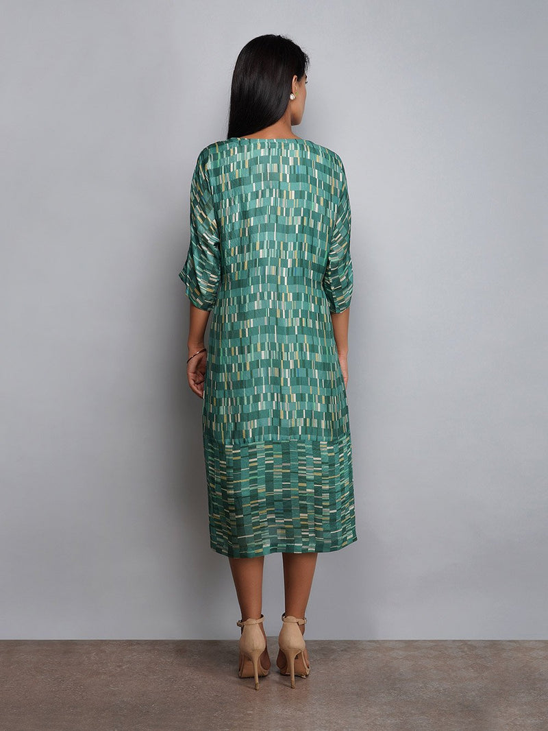 Yavi   I   Printed Silk Dress With Printed Linen Jacket - Shop Cult Modern
