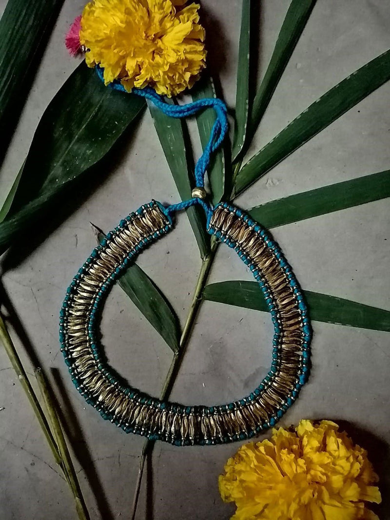 House Of Tuhina  -   Necklace | Casting Metal Plated With Gold Color Along With Cotton Thread Jewellery H - Shop Cult Modern