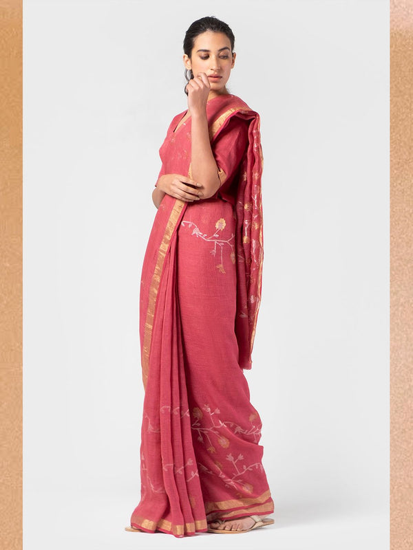 Anavila  I   royal-jamdnai-linen-sari - Shop Cult Modern