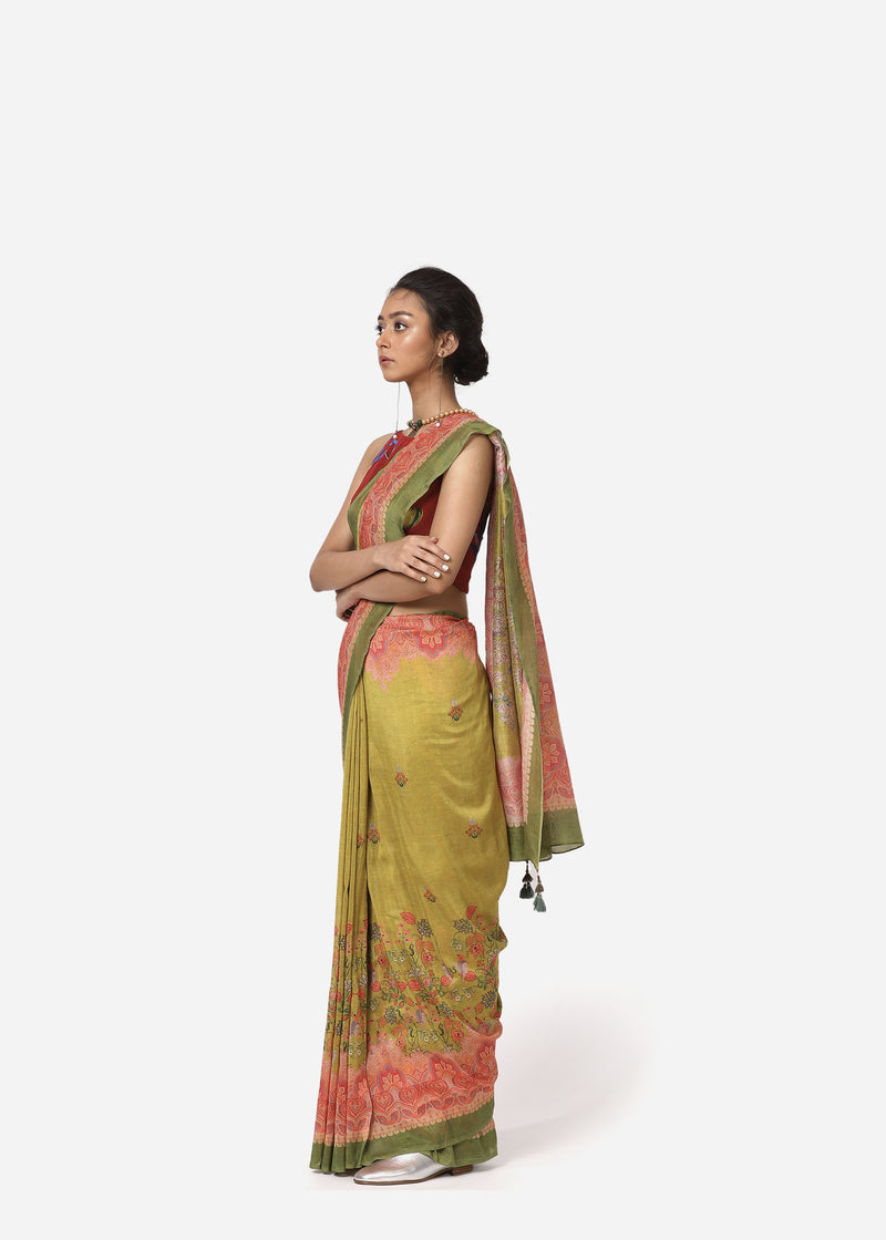 Yam   I   Jamavar Sari - Shop Cult Modern