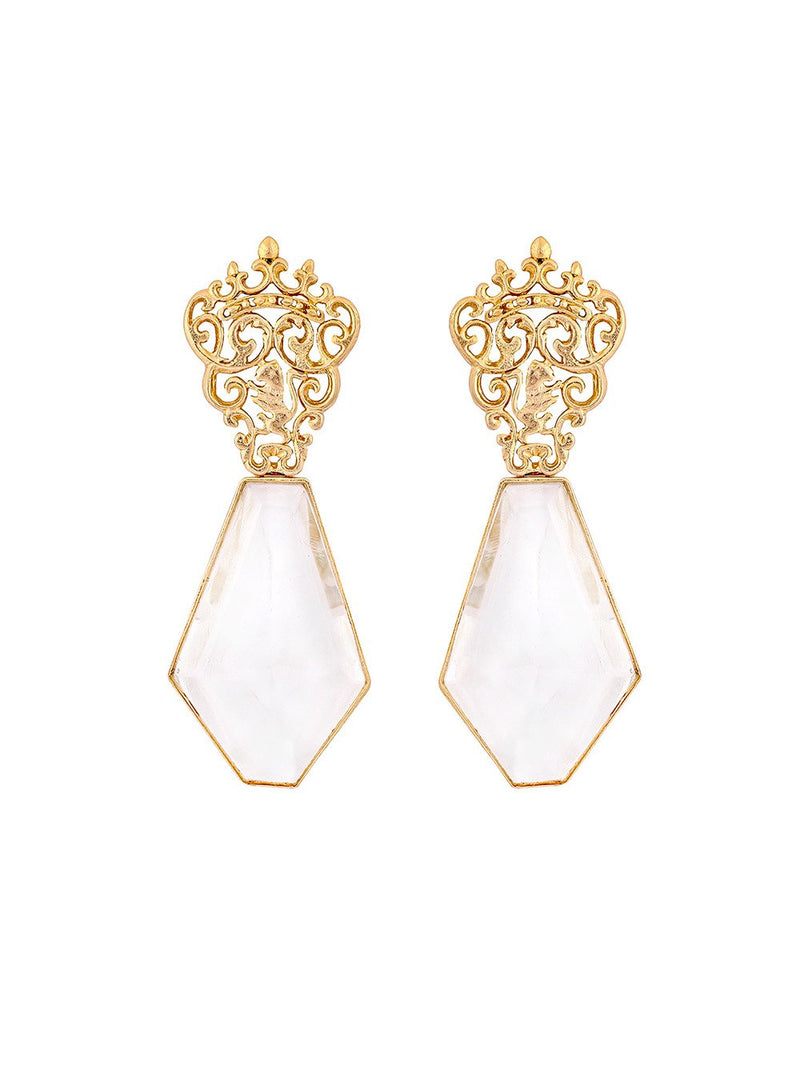 Zohra   I   Earrings Marguerite crystal Handcrafted Gold Plated - Shop Cult Modern