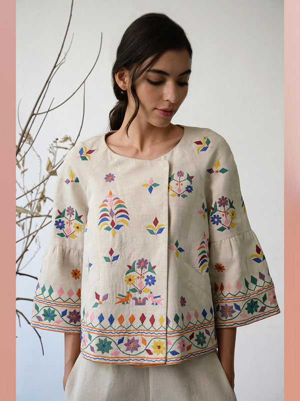 UMBAR by Payal Pratap   I   Jacket-Kutch-Our-Peplum-Overlap-Jacket-Is-A-Must-Have-For-Your-Holiday-And-Summer-Wardrobe - Shop Cult Modern