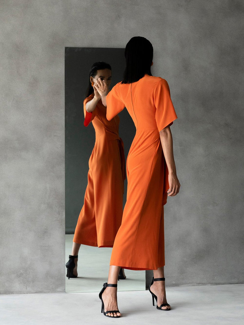 Perona   I   Jumpsuit Orane In Rust Orange - Shop Cult Modern