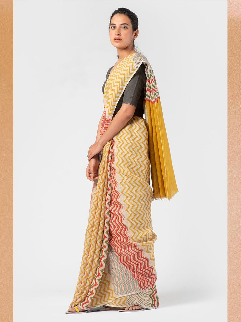 Anavila  I   leheriya-linen-sari - Shop Cult Modern