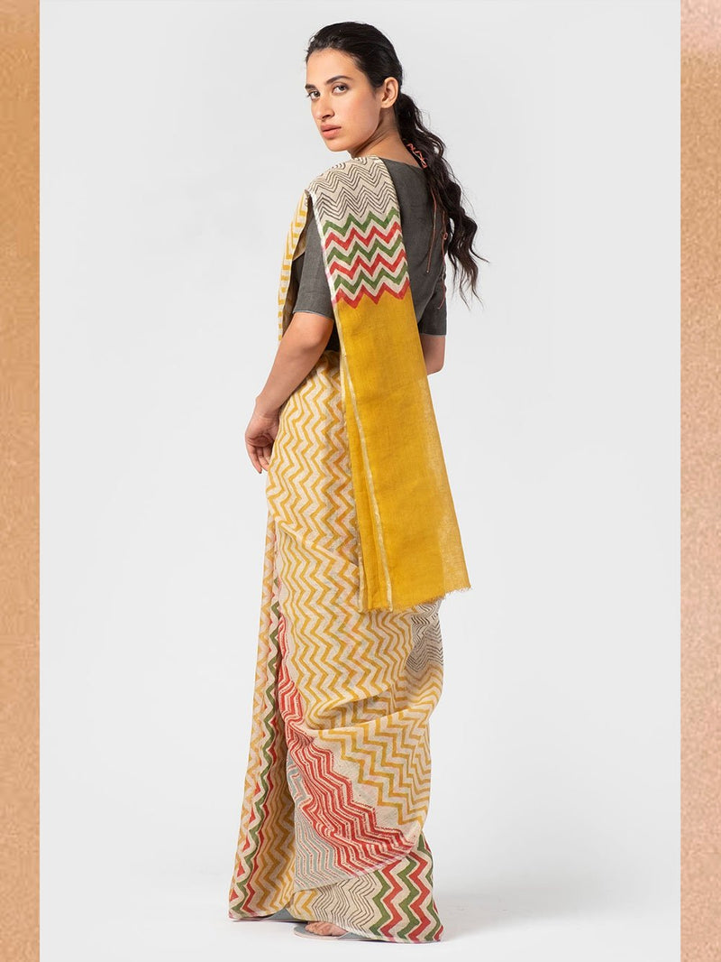 Anavila  I   leheriya-linen-sari - Shop Cult Modern