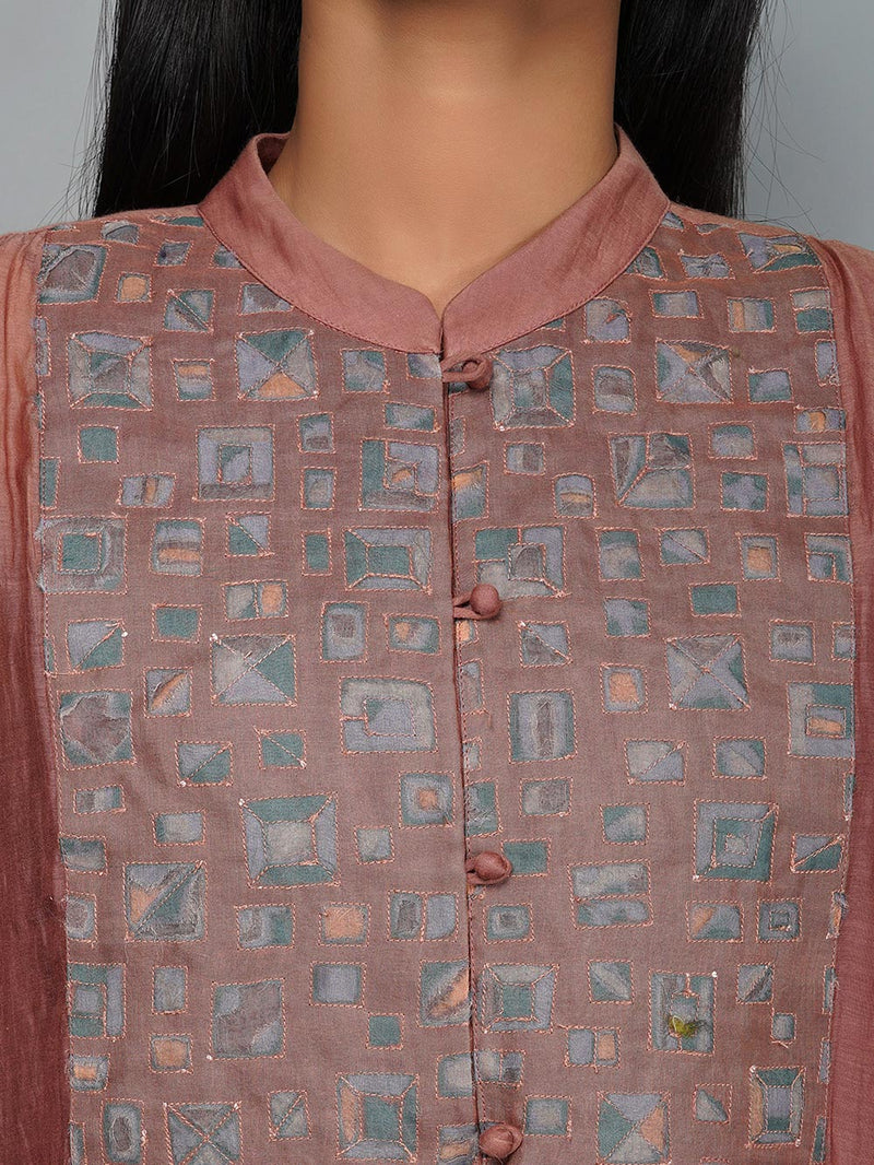 Yavi   I   Chanderi Dress With Silk Embroidered Jacket - Shop Cult Modern