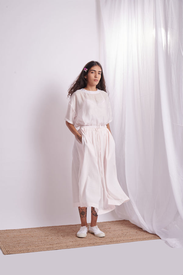 The Plavate I Okhota Just a cool look Co-ord Set Silk Cotton White,Pink Sky Blue Daily Collection AW22-38 - Shop Cult Modern