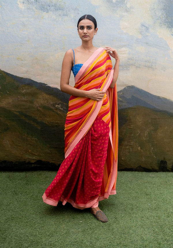Yam   I   Chianti Nilofer Saree SAREE Blouse Not Included CREPE MULTI An Indian Summer YAMSR11 - Shop Cult Modern