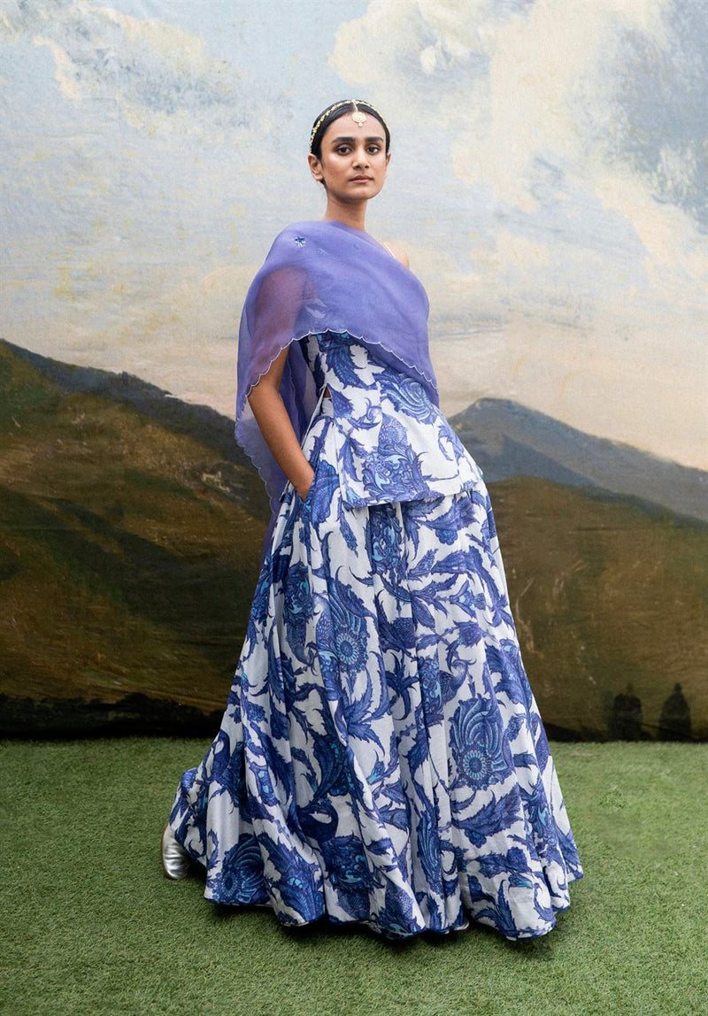 Blue Lehenga With Blouse and Dupatta for Women. Indian Dress. Lengha Choli.  - Etsy Israel