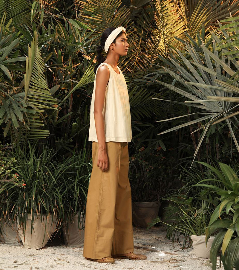 Khara Kapas   -   Lonesome Stranger  Beige straight pants' Lonesome Stranger  - Another Day in Paradise - Shop Cult Modern