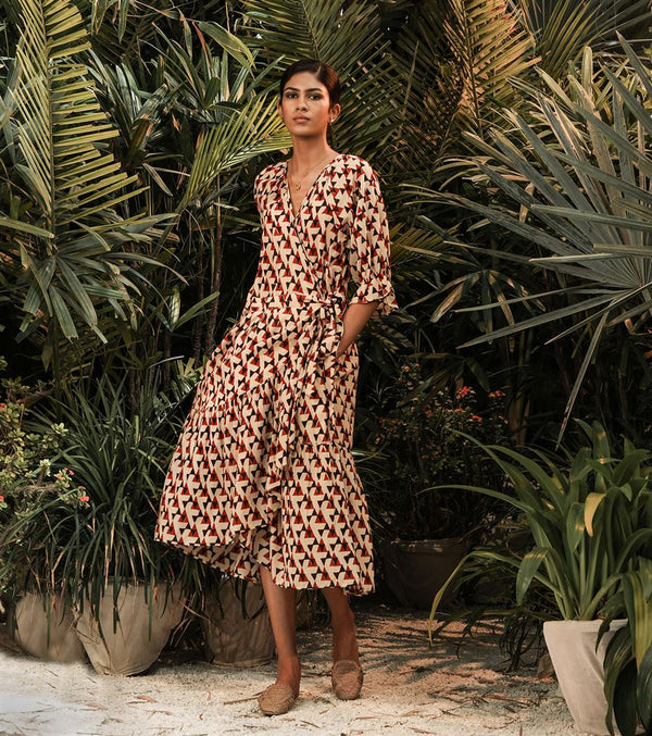 Khara Kapas   -   Tree Hugger Printed wrap dress - Another Day in Paradise - Shop Cult Modern