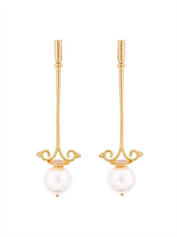 Zohra   I   Earrings Lampadaire Handcrafted Gold Plated - Shop Cult Modern