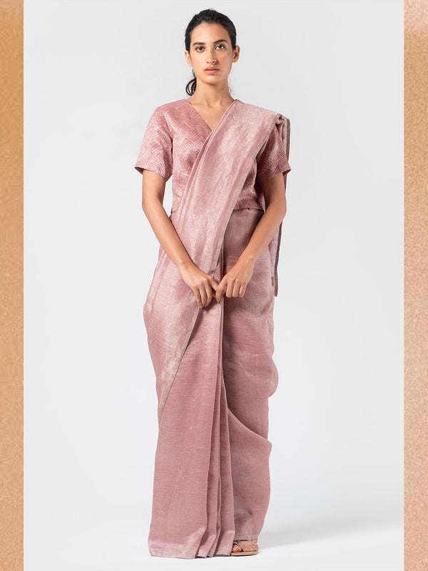 Anavila  I   soft-mauve-metallic-sari - Shop Cult Modern