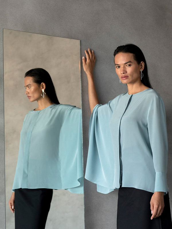 Perona   I   Shirt Blouse Machi In Drizzle Blue - Shop Cult Modern