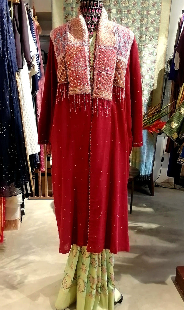 Tilla By Aratrik Dev Burman - kutchi-jacket-khadi-with-antique-embroidery - Shop Cult Modern