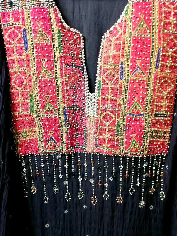 Tilla By Aratrik Dev Burman - flared-kurta-badhani-with-antique-kutchi-embroidery - Shop Cult Modern