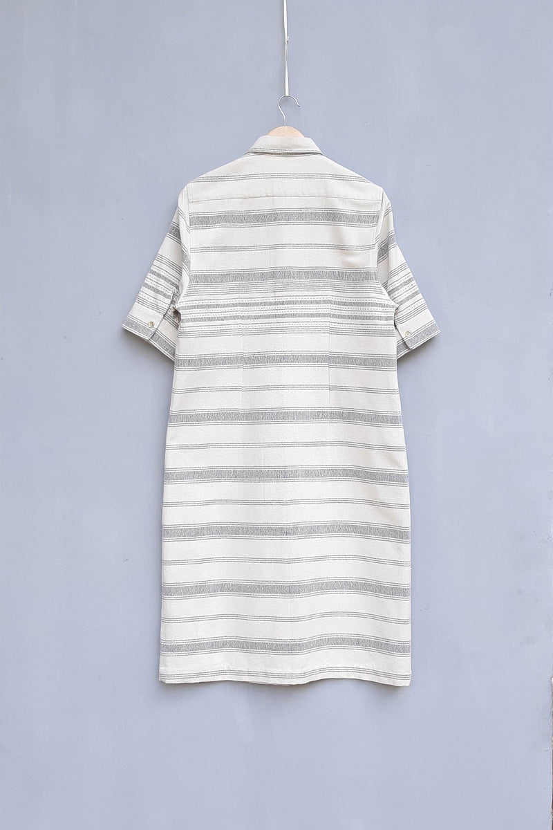 Urvashi Kaur   I   Shunyi SHIRT DRESS TOBA 100% handloom cotton Shell TESSELLATE- 65 - Shop Cult Modern