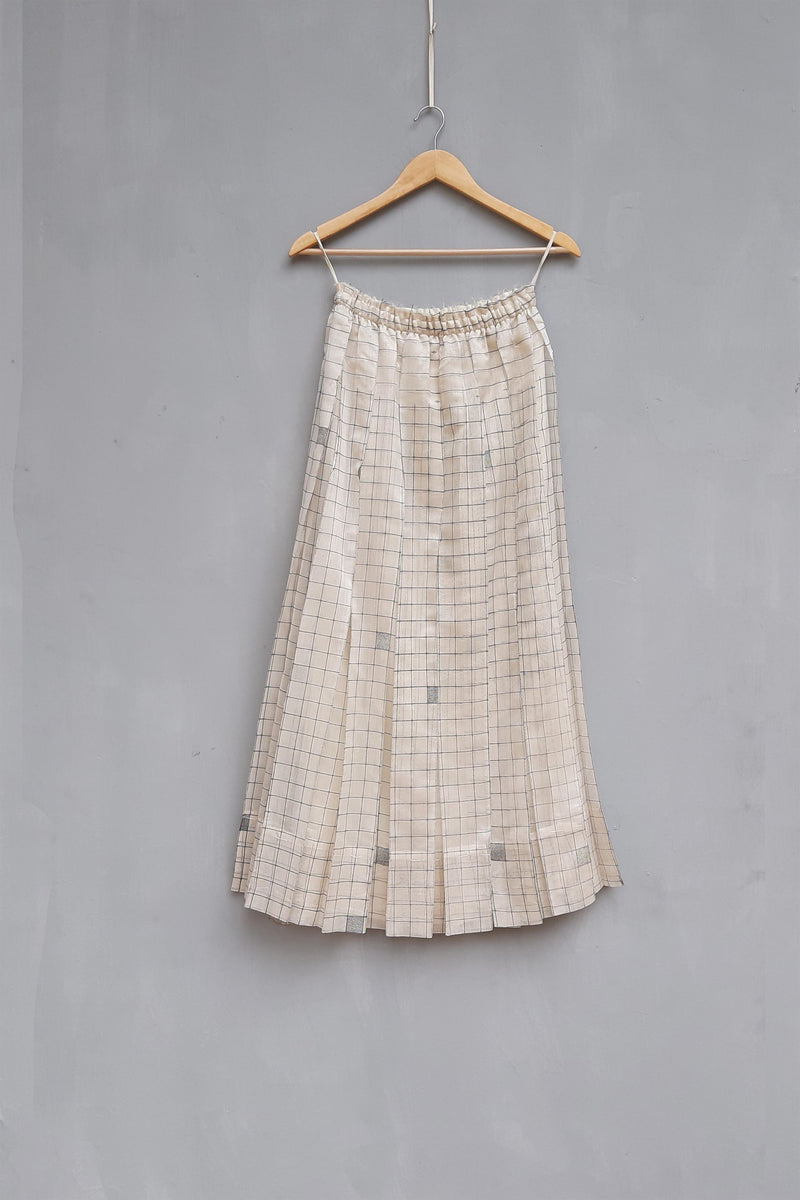 Urvashi Kaur   I   Yamamoto SKIRT AUREUS chanderi cotton silk Shell TESSELLATE- 79 - Shop Cult Modern