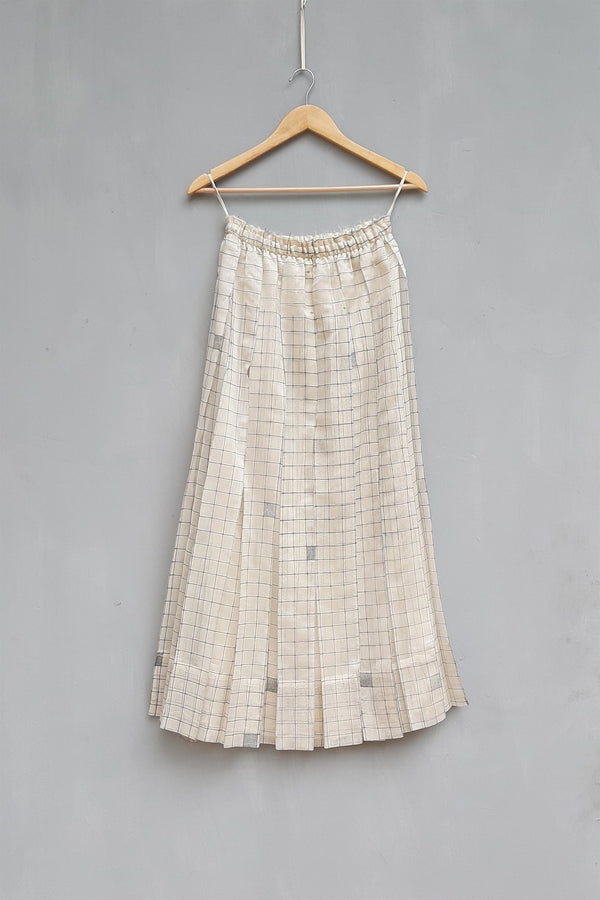 Urvashi Kaur   I   Yamamoto SKIRT AUREUS chanderi cotton silk Shell TESSELLATE- 79 - Shop Cult Modern