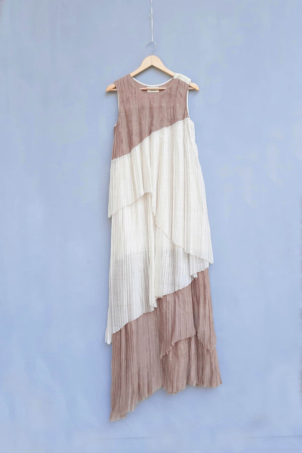 Urvashi Kaur   I   Beijing DRESS KAWA Chanderi Cotton Silk shell and nude TESSELLATE- 15 - Shop Cult Modern