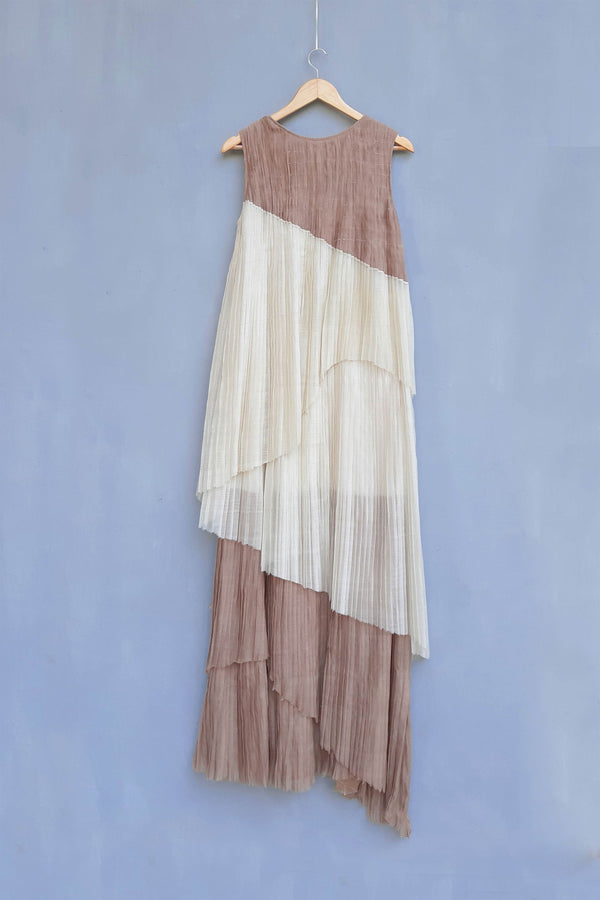 Urvashi Kaur   I   Beijing DRESS KAWA Chanderi Cotton Silk shell and nude TESSELLATE- 15 - Shop Cult Modern
