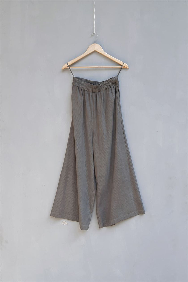 Urvashi Kaur   I   WuFen PANTS DUALITY PANTS handwoven organic cotton slate TESSELLATE- 86 - Shop Cult Modern