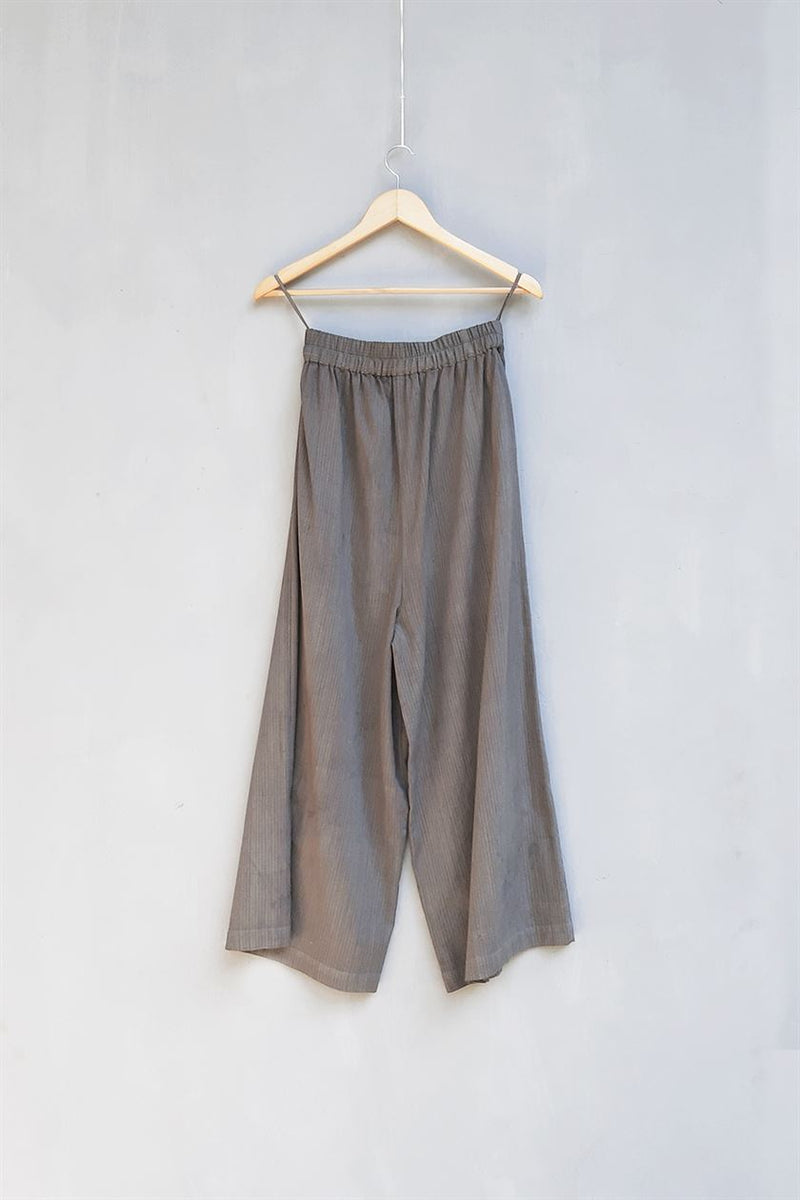 Urvashi Kaur   I   WuFen PANTS DUALITY PANTS handwoven organic cotton slate TESSELLATE- 86 - Shop Cult Modern