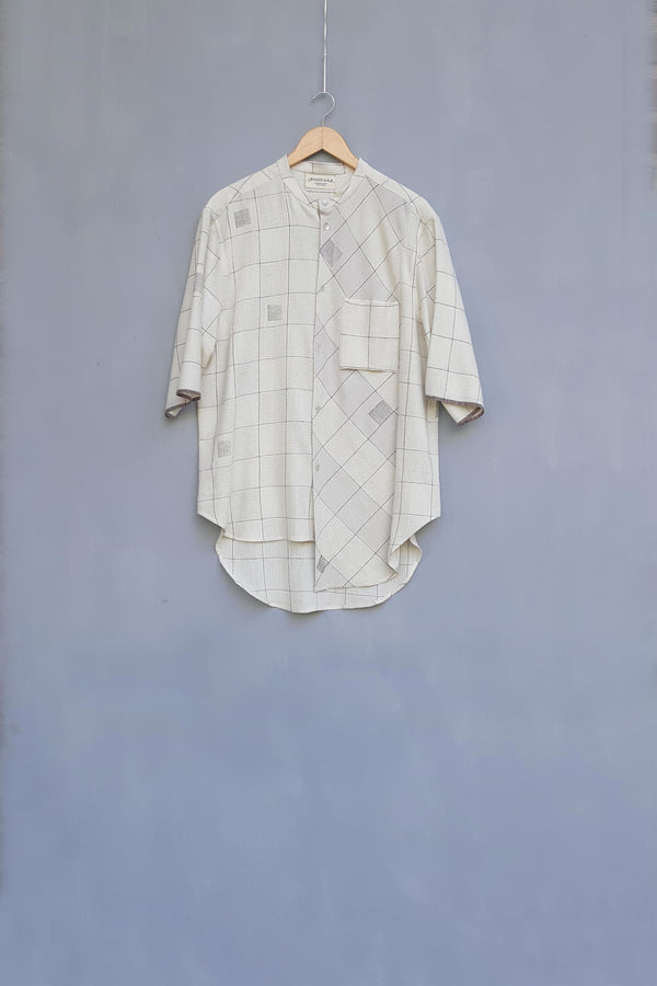 Urvashi Kaur   I   Yokohama SHIRT YUKI Hand Spun Cotton Shell TESSELLATE- 59 - Shop Cult Modern