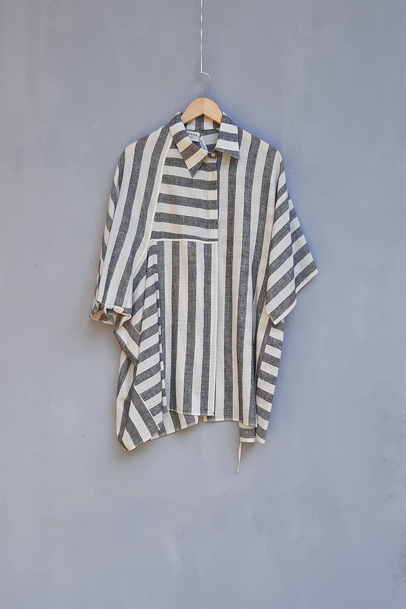 Urvashi Kaur   I   Daejeon SHIRT TERRA SHIRT Hand Spun Cotton slate and shell TESSELLATE- 74 - Shop Cult Modern