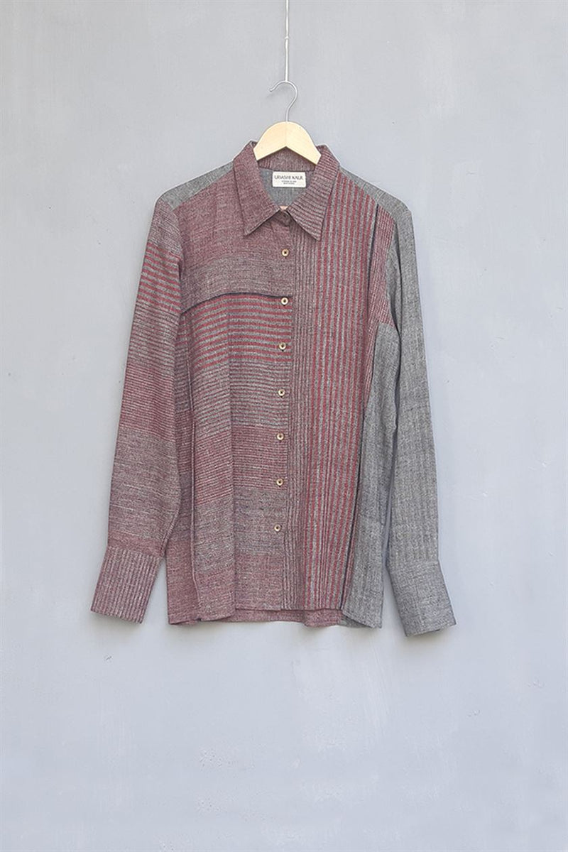 Urvashi Kaur   I   Kagoshima SHIRT PETRO hand spun cotton

 brick TESSELLATE- 23 - Shop Cult Modern