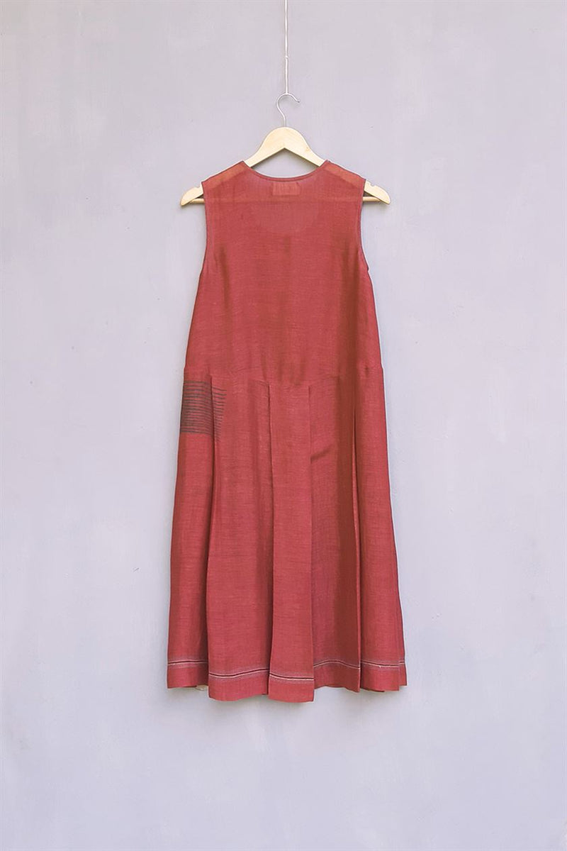 Urvashi Kaur   I   Kumamoto RED DRESS (TAHUL AKA REDYED) FRACTION DRESS linen silk

 brick TESSELLATE- 26 - Shop Cult Modern