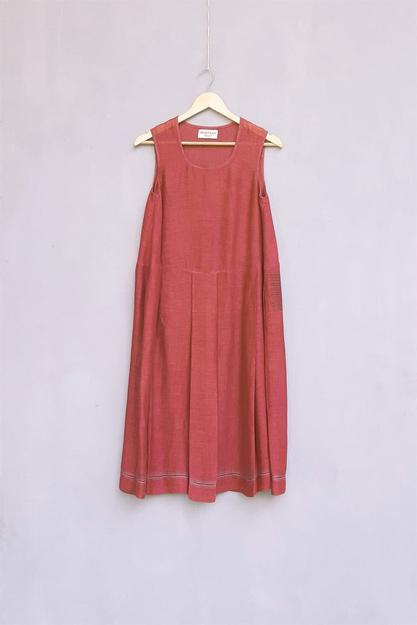 Urvashi Kaur   I   Kumamoto RED DRESS (TAHUL AKA REDYED) FRACTION DRESS linen silk

 brick TESSELLATE- 26 - Shop Cult Modern