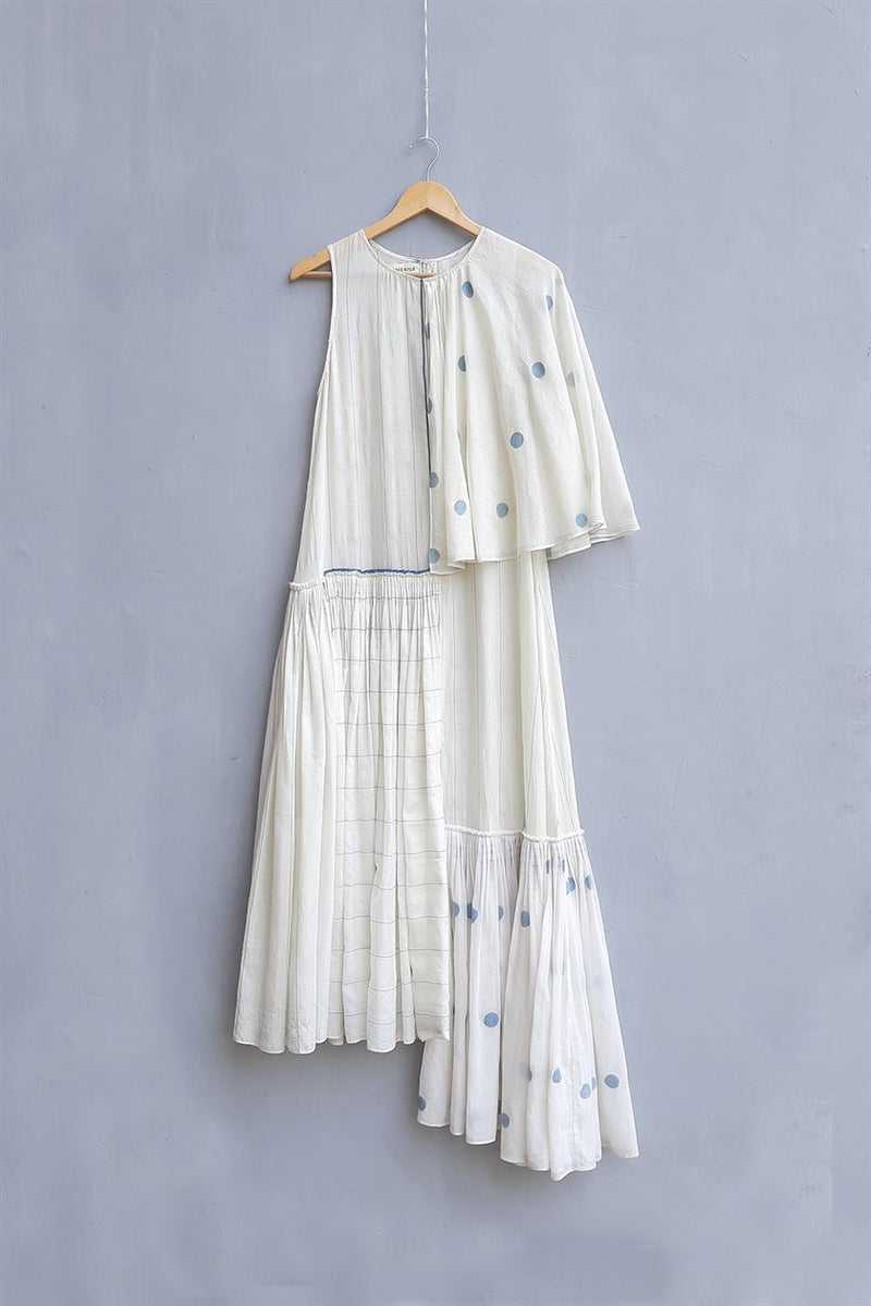 Urvashi Kaur   I   Osaka DRESS SIERRA Hand Spun Cotton Silk Shell TESSELLATE- 14 - Shop Cult Modern