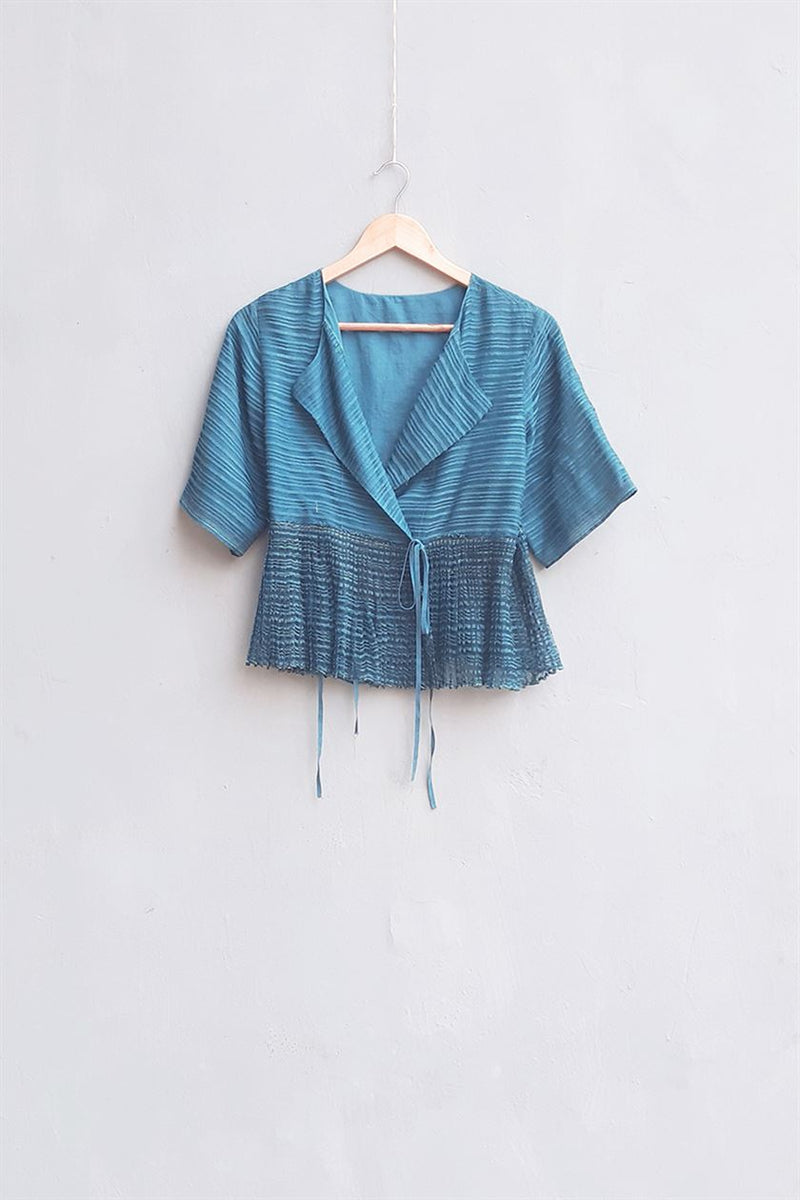 Urvashi Kaur   I    Seletar CORE TOP organic cotton Teal TESSELLATE- 112 - Shop Cult Modern