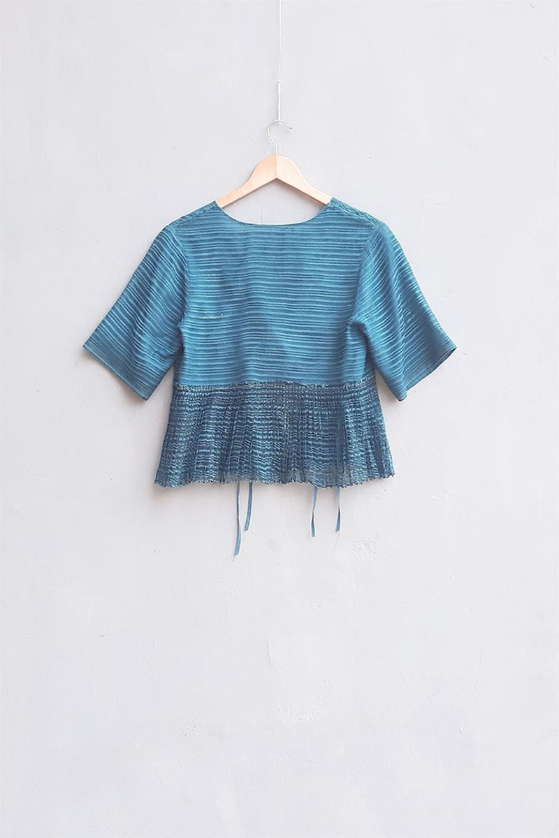 Urvashi Kaur   I    Seletar CORE TOP organic cotton Teal TESSELLATE- 112 - Shop Cult Modern