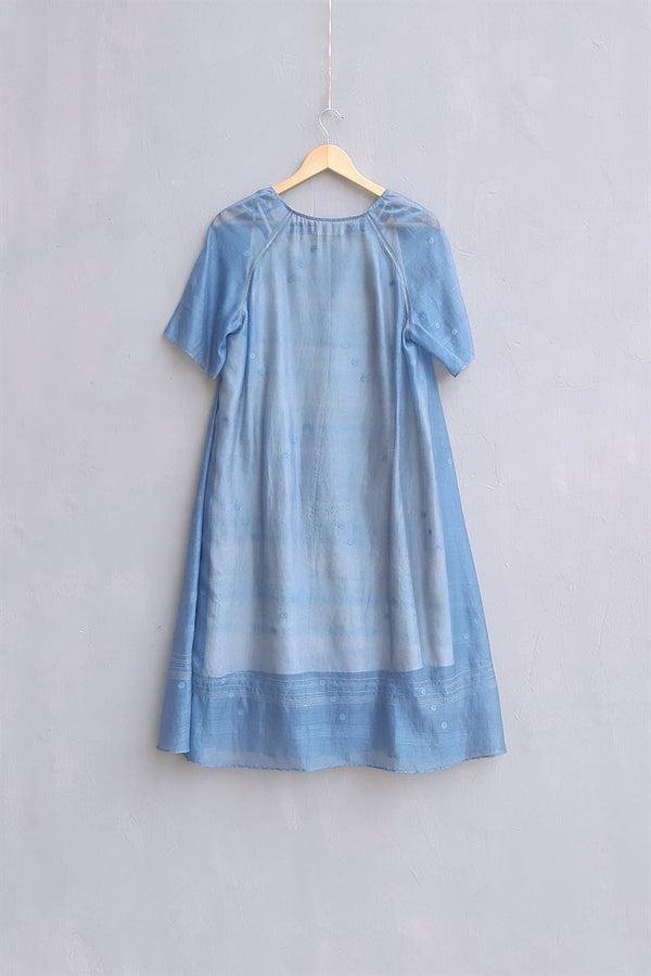 Urvashi Kaur   I   Nagasaki DRESS CELIA handloom jamdani cotton-silk
 Teal TESSELLATE- 18 - Shop Cult Modern