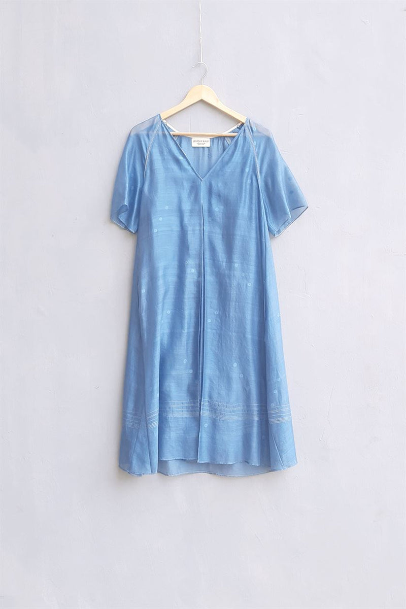 Urvashi Kaur   I   Nagasaki DRESS CELIA handloom jamdani cotton-silk
 Teal TESSELLATE- 18 - Shop Cult Modern