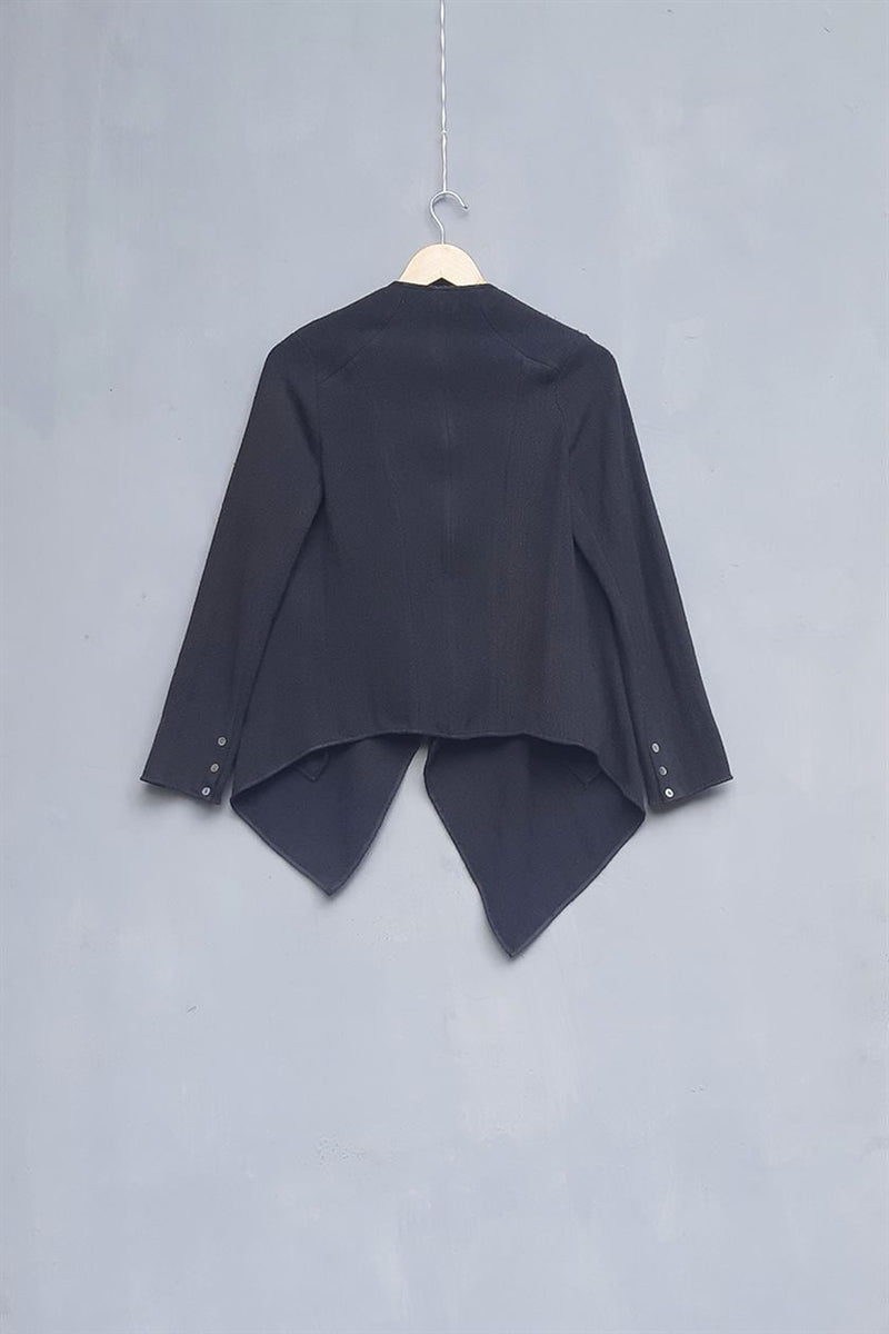 Urvashi Kaur   I   Wanchai JACKET ARRAY JACKET  handloom Organic cotton  Indigo TESSELLATE- 69 - Shop Cult Modern