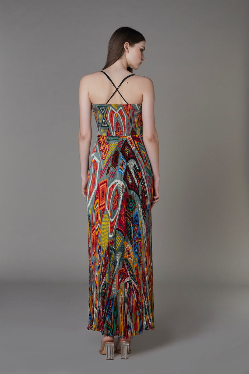 Saaksha & KinniÂ    I   Grey mix booti print bustier dress Chiffon Multi SS22038 - Shop Cult Modern