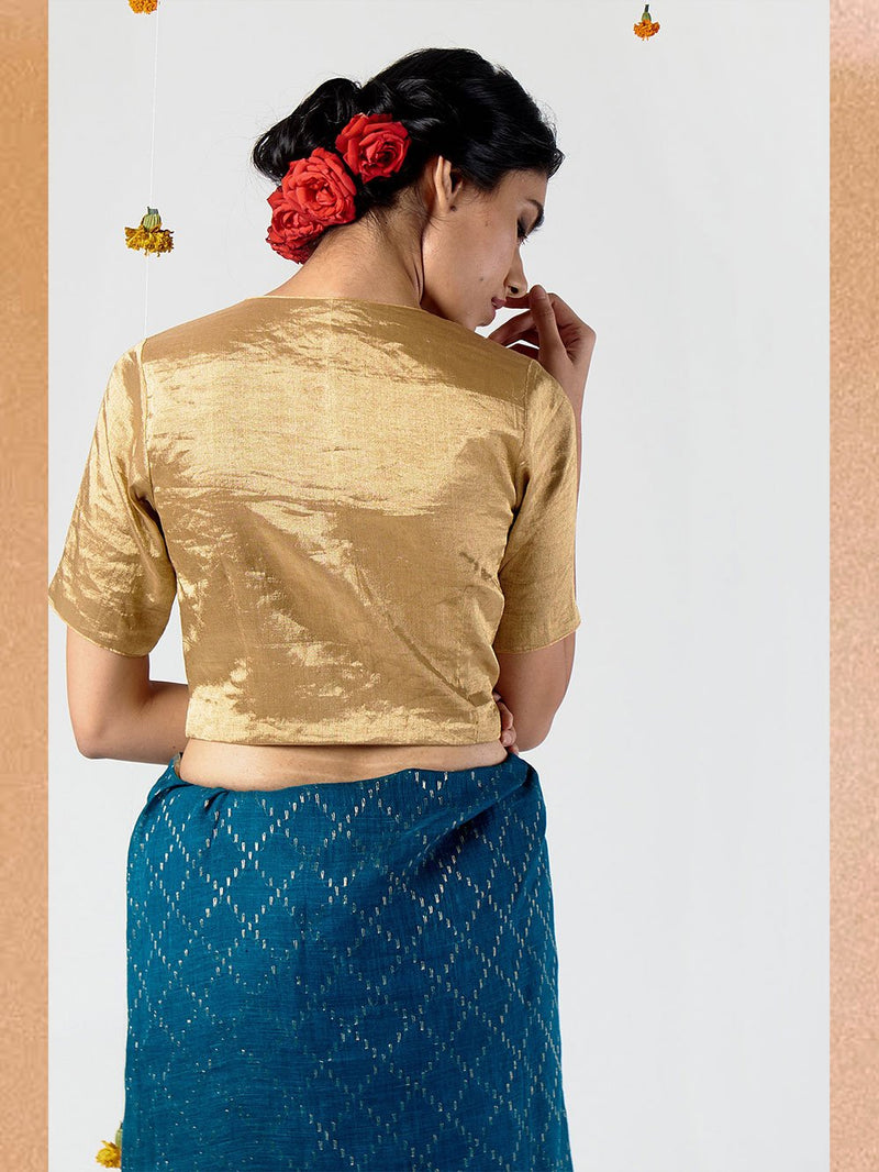 Anavila  I   v-neck-gold-blouse - Shop Cult Modern