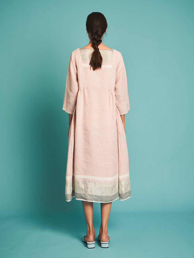 Shop Pink Linen Pintucked Dress by Manan | Shop Cult Modern Shop Pink Linen Pintucked Dress by Manan | Shop Cult Modern