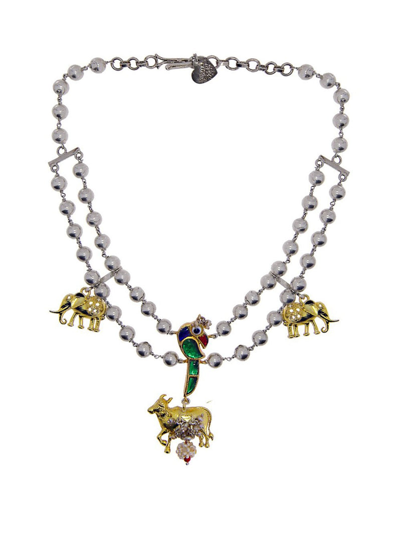 Sheetal Zaveri-Shami Choker Silver Handcrafted D - Shop Cult Modern