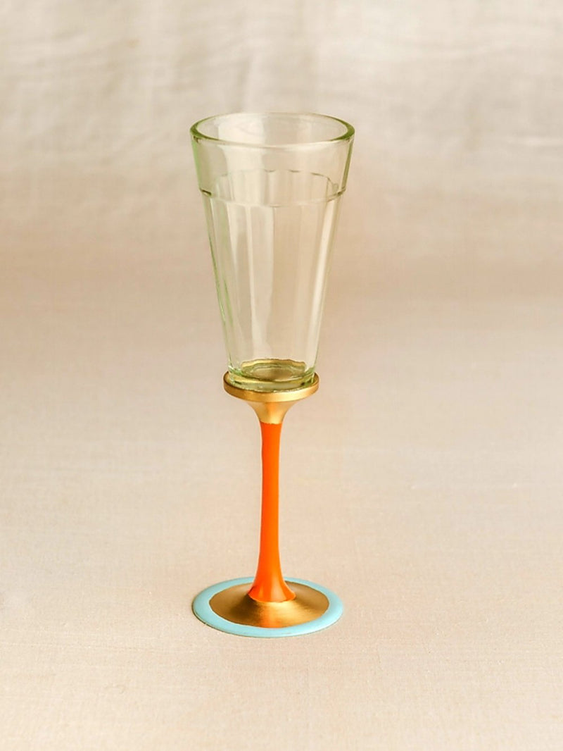 Ikkis   I   Drinkware Glass chai stem set of 2 Narangi - Shop Cult Modern
